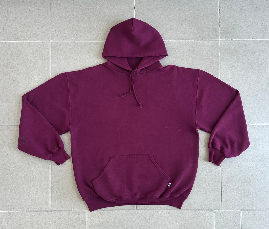 90s 빈티지 러셀 후드 퍼플 XL USA 상품이미지1