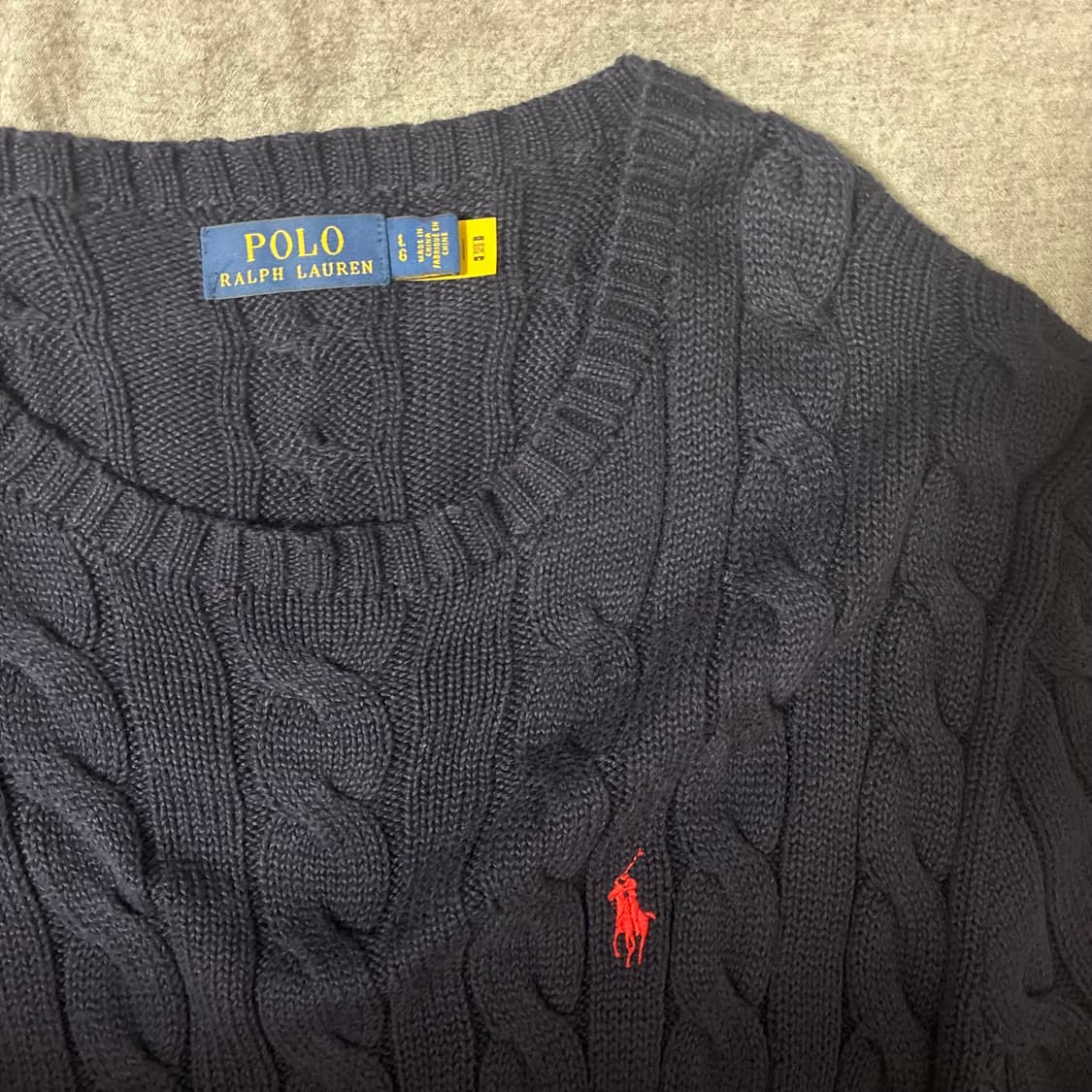 (정품 QR) 신형 폴로 랄프로렌 네이비 꽈배기 니트 L사이즈 상품이미지2