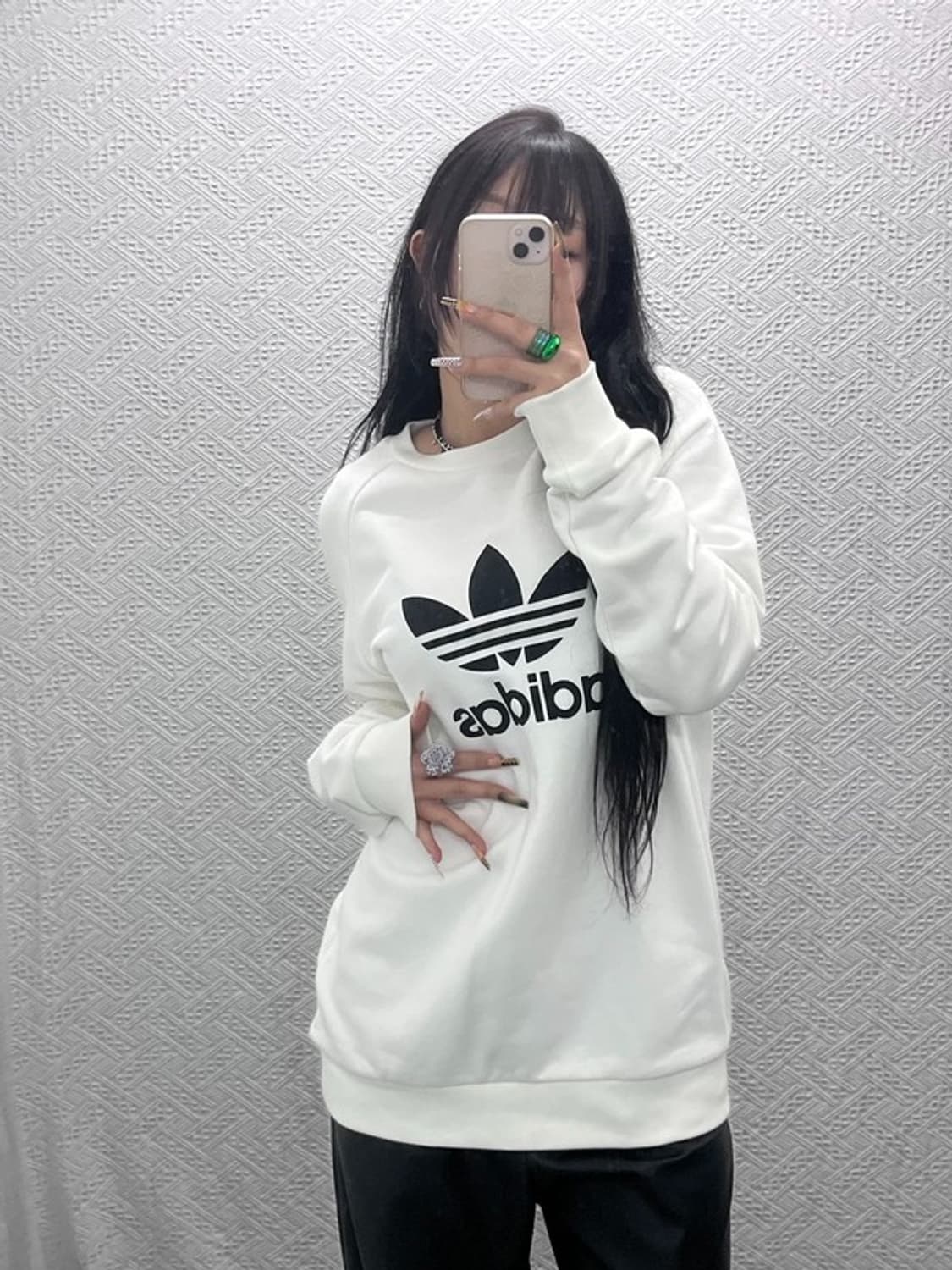 아디다스 빈티지 캐주얼 빅트레포일 크림 맨투맨 XL C08004 상품이미지1