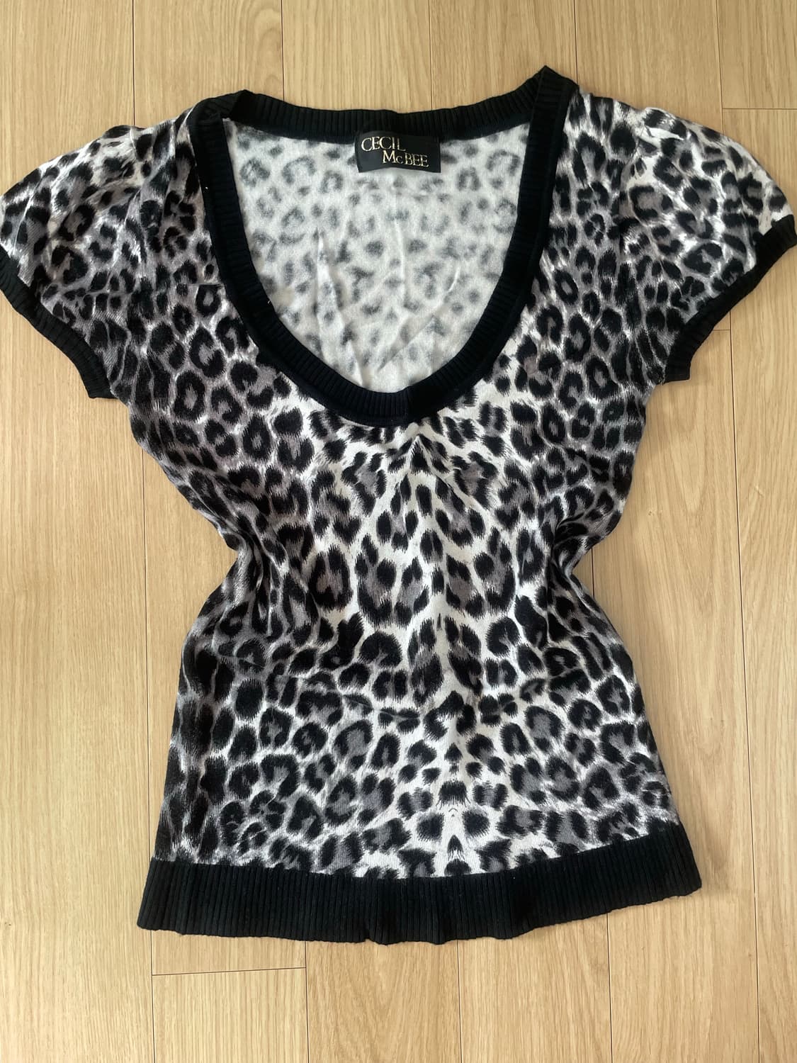 Cecil McBee Black&white leopard shirt 상품이미지1