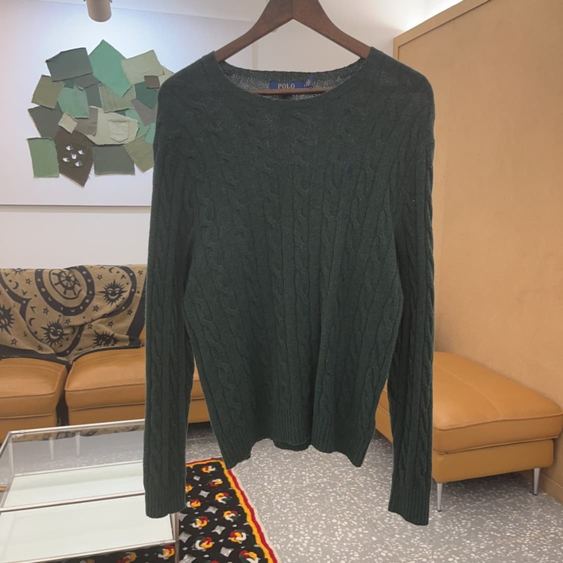 폴로 랄프로렌 빈티지 홀리데이 딥그린 꽈배기 니트 M C07817 상품이미지3
