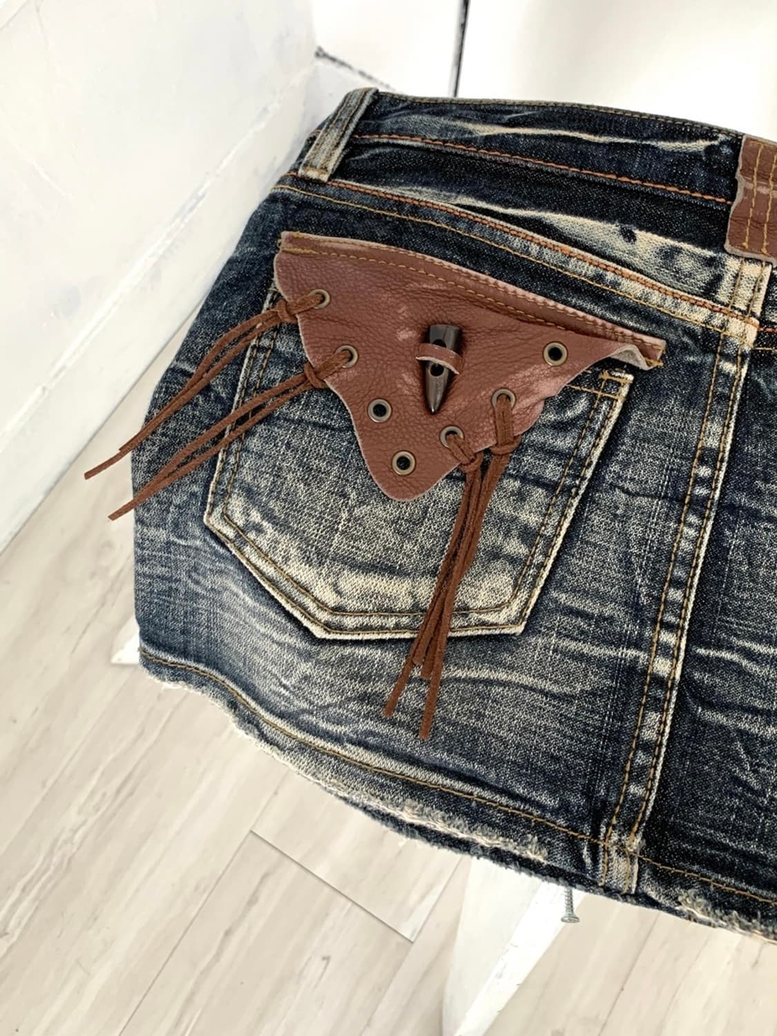 Maraxia western denim mini skirt 상품이미지10