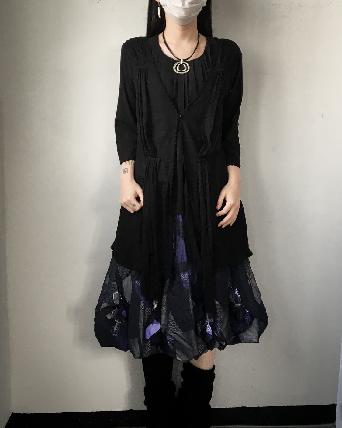 Pleats layer point cardigan 상품이미지1