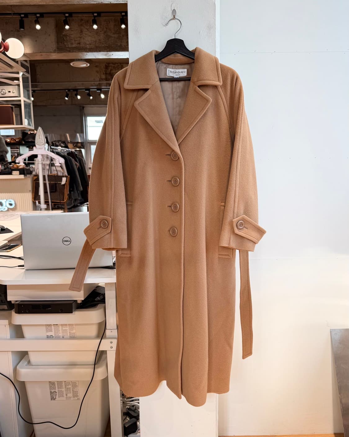 입생로랑 브라운 4b 울 롱코트  상품이미지2