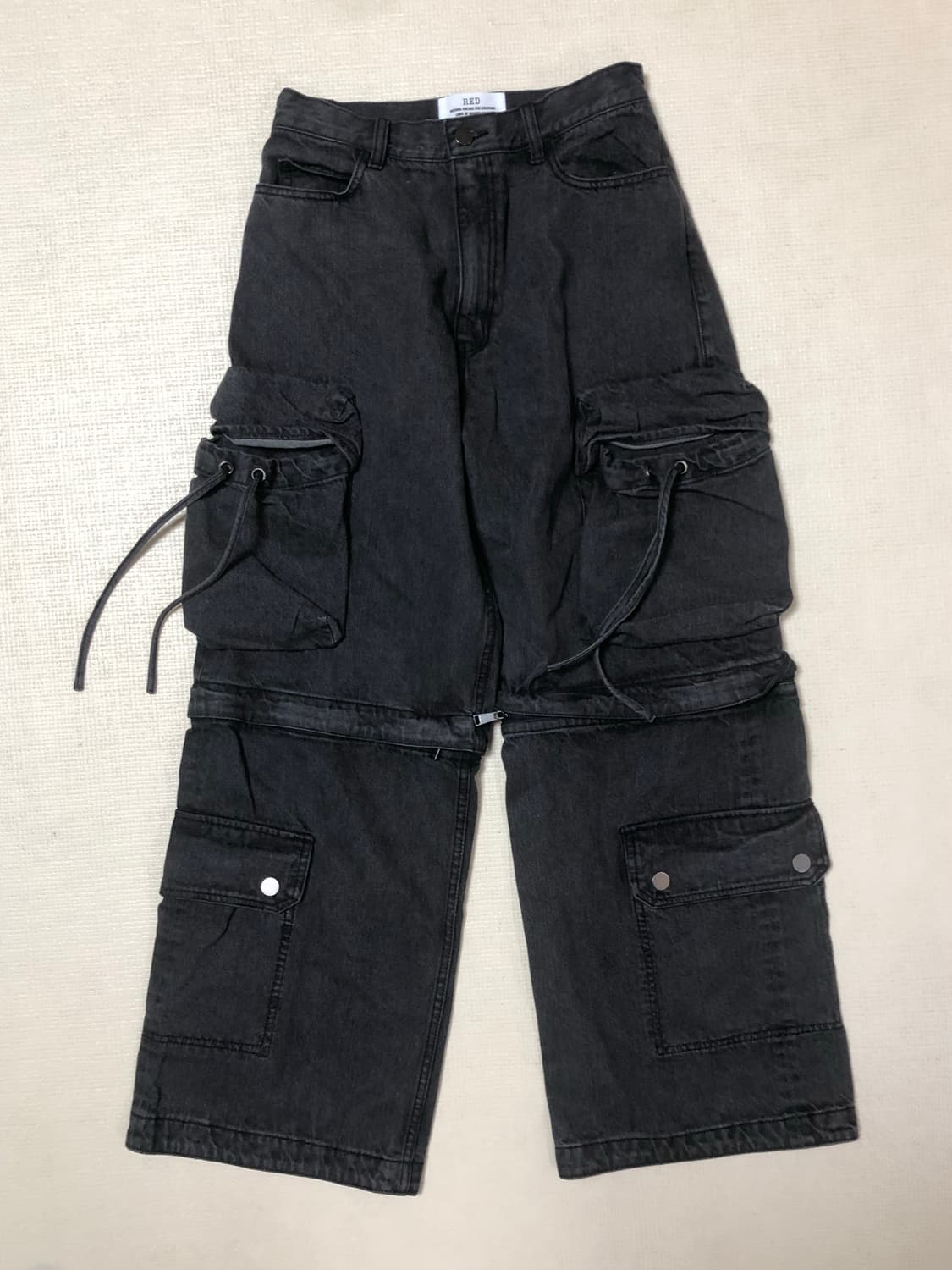 빈티지 블랙 데님 카고 팬츠 상품이미지9
