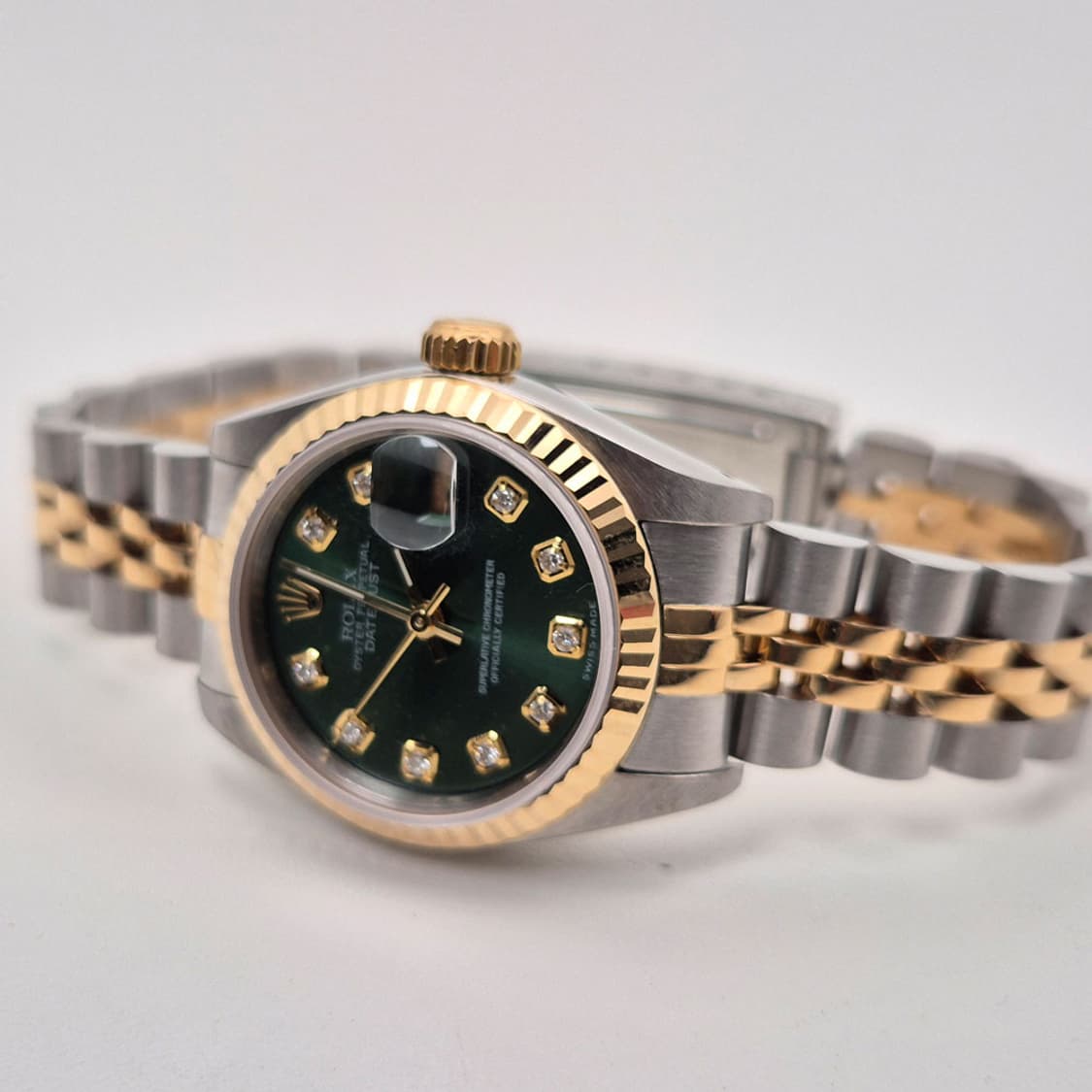롤렉스 데이저스트 69173 올리브그린 10포인트 천연다이아 26mm 상품이미지3