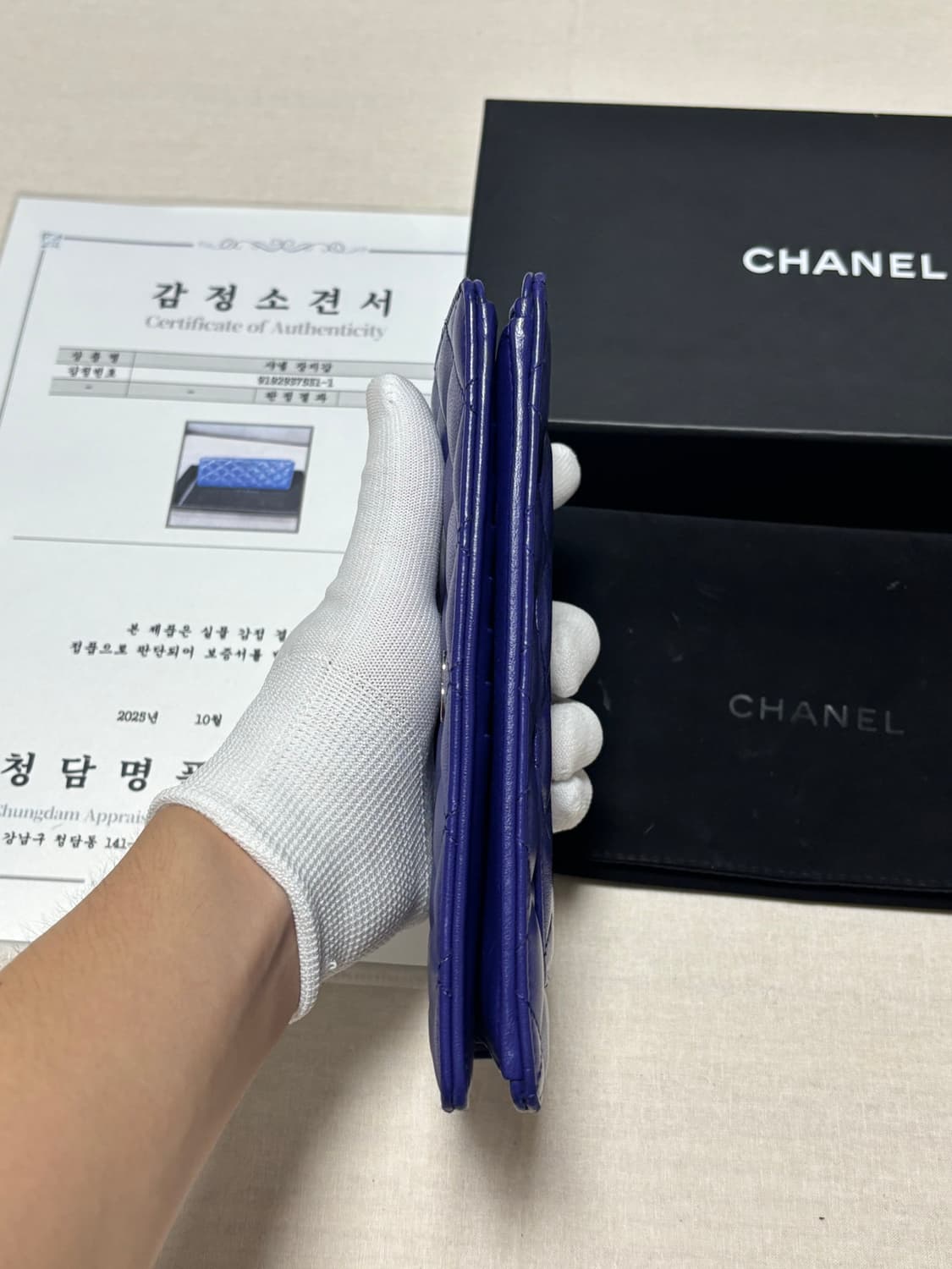 샤넬 캐비어 퍼플 장지갑  상품이미지4