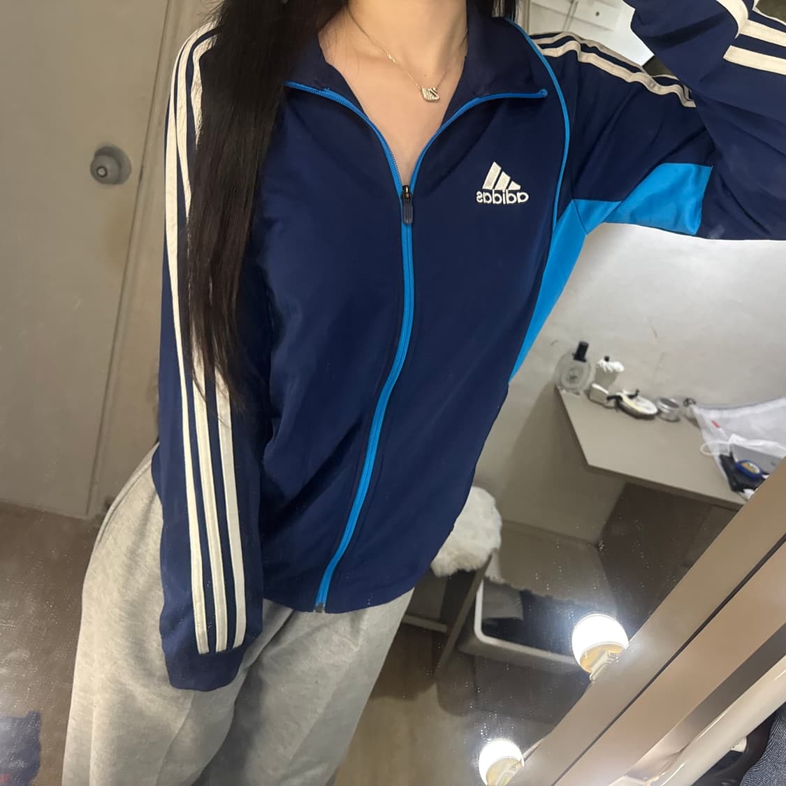 아디다스 삼선 로고 네이비 블루 배색 져지  상품이미지2