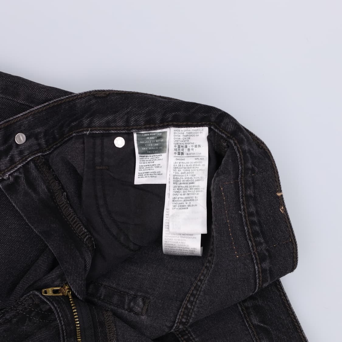 [26] 리바이스 여성 흑청 와이드 데님팬츠 0116H2 상품이미지6