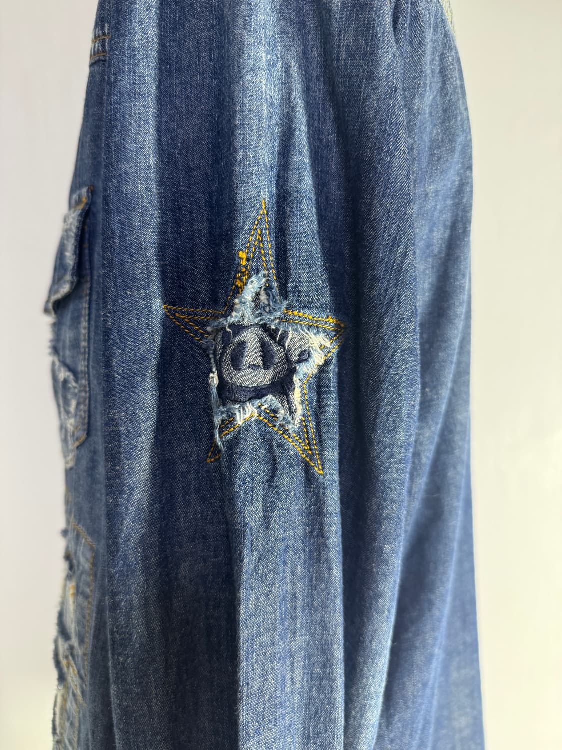 빈티지 터키석 패치워크 데님 웨스턴 셔츠 상품이미지6