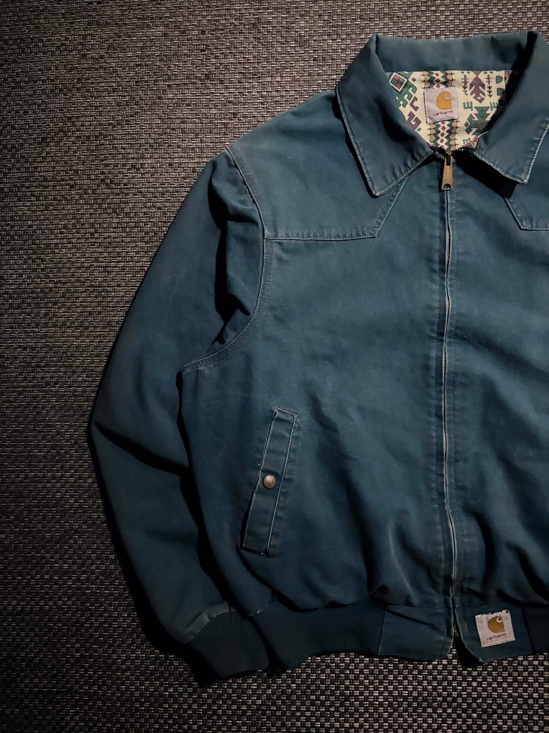 90s 칼하트 아즈텍 산타페 JS1155 TEAL BLUE L USA 상품이미지3