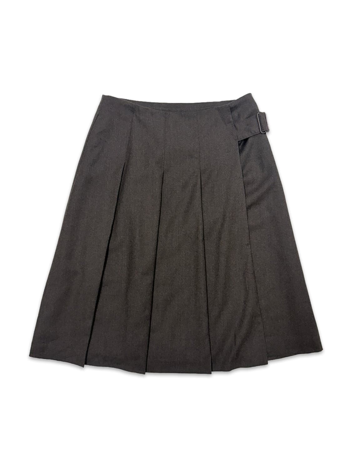 빈티지 브라운 플리츠 벨트 미디 레이어드 스커트 상품이미지1