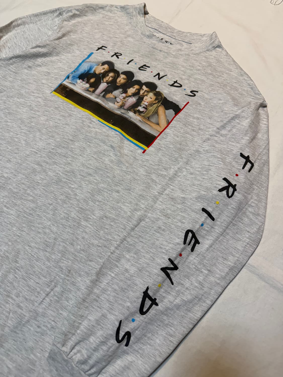 프렌즈 FRIENDS 빈티지 롱슬리브 티셔츠 멜란지 그레이 상품이미지2