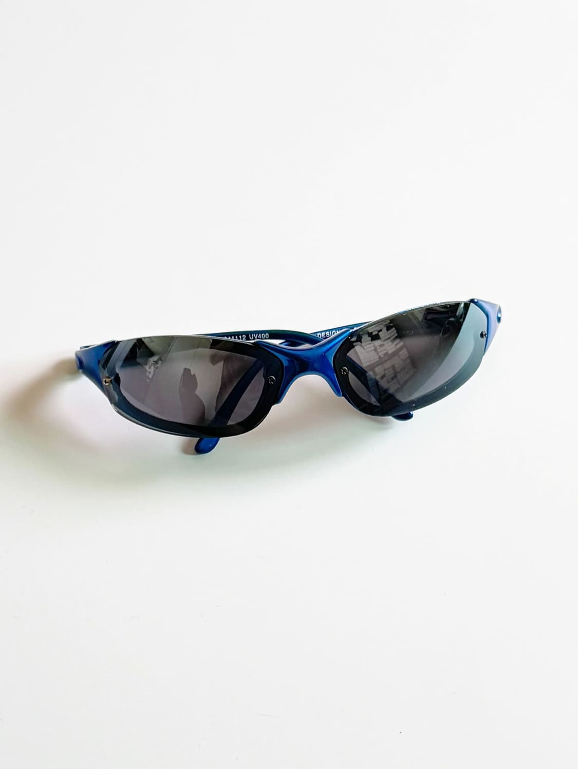 90s LEON 랩어라운드 블루 프레임 빈티지 선글라스 상품이미지2