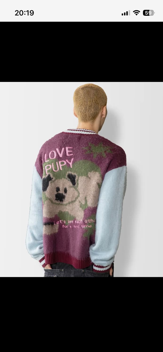엑스톤즈 I LOVE PUPY 모헤오 니트 집업 M 상품이미지2