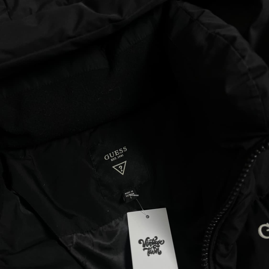 게스 덕다운 후드 롱패딩 블랙o 4233 상품이미지6