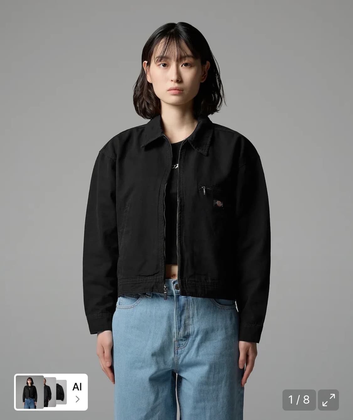 디키즈 우먼스 뉴 덕 캔버스 워시드 재킷 Black 상품이미지2