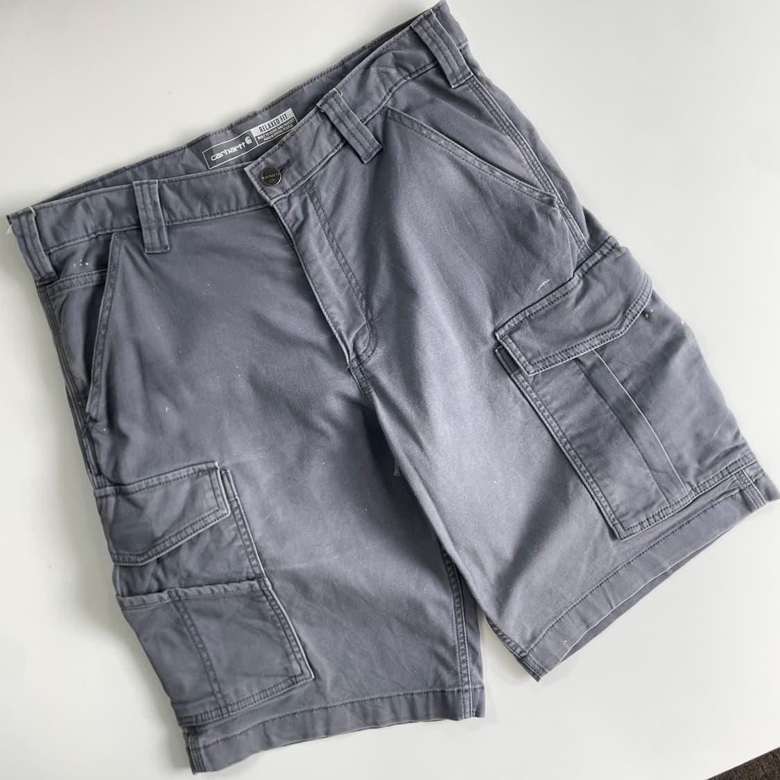Carhatt  칼하트 워시드 그레이 워크 카고 하프팬츠 상품이미지4