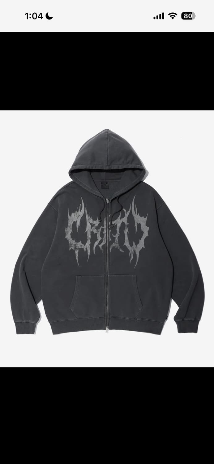 크리틱 피그먼트 고스트 후드집업(차콜) L 상품이미지1