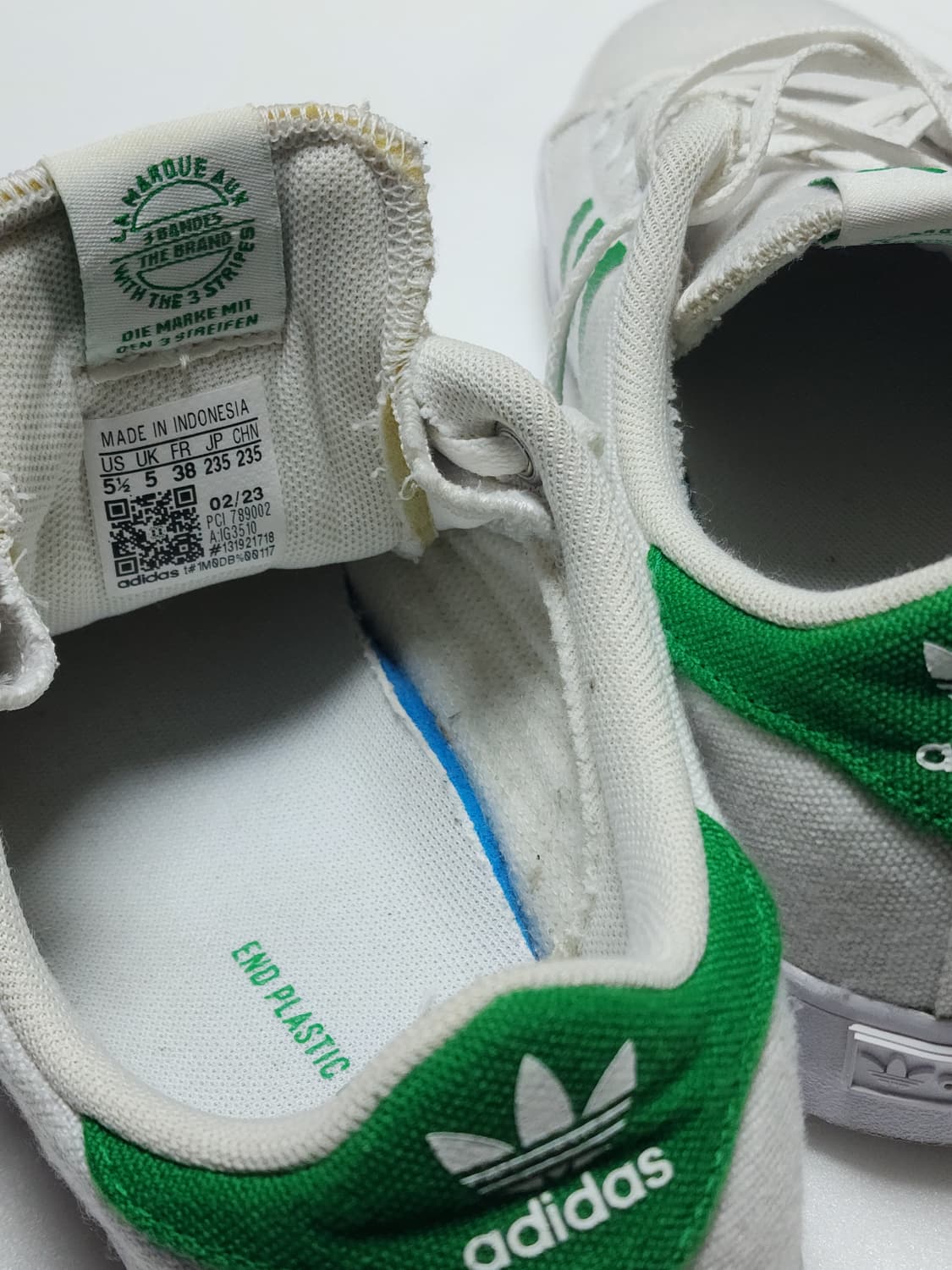아디다스 Adicourt 흰/녹 스니커즈 235mm 상품이미지3