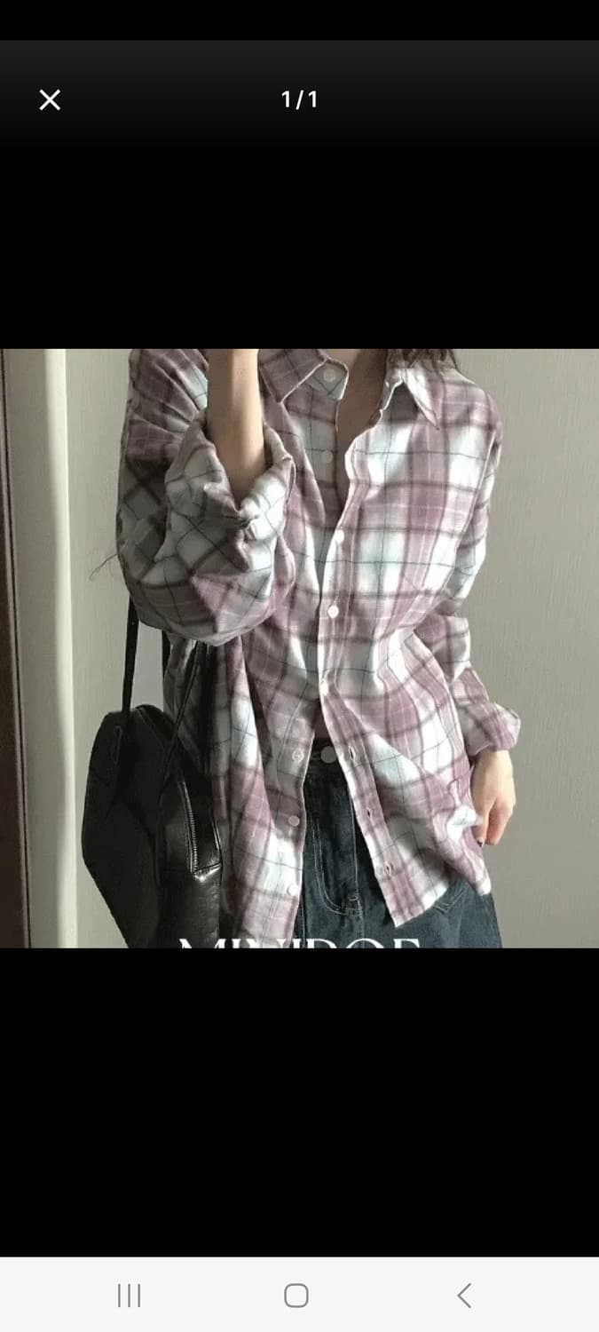 미니포에 요코 체크 셔츠 빈티지 모리걸 일본 아오이유우 깔 산장 상품이미지1