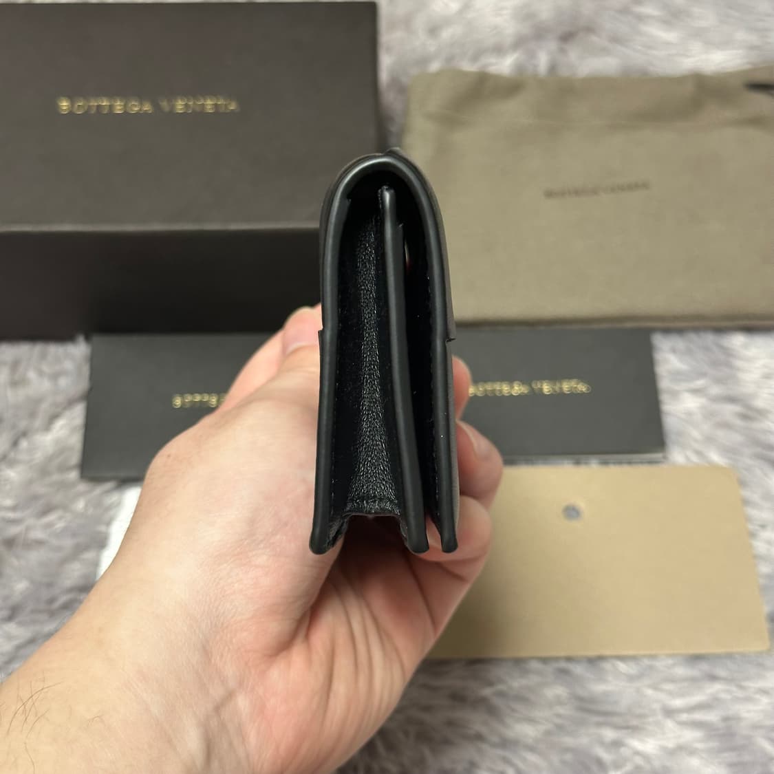 [풀구성] 보테가베네타 카세트 비즈니스 카드지갑 블랙 상품이미지5