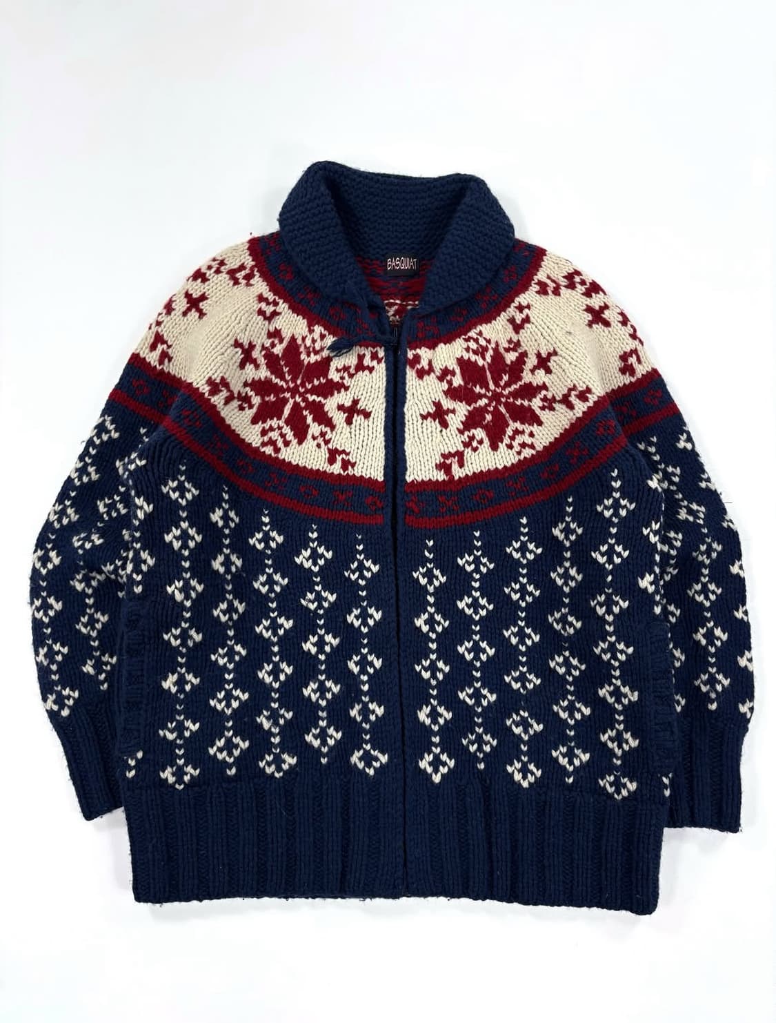  빈티지 노르딕 울 코위찬 집업 니트  상품이미지1