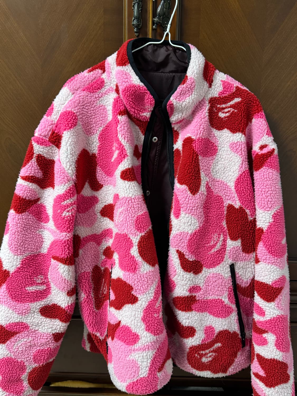 베이프 ABC 카모 보아 립스탑 리버시블 자켓 핑크 상품이미지2