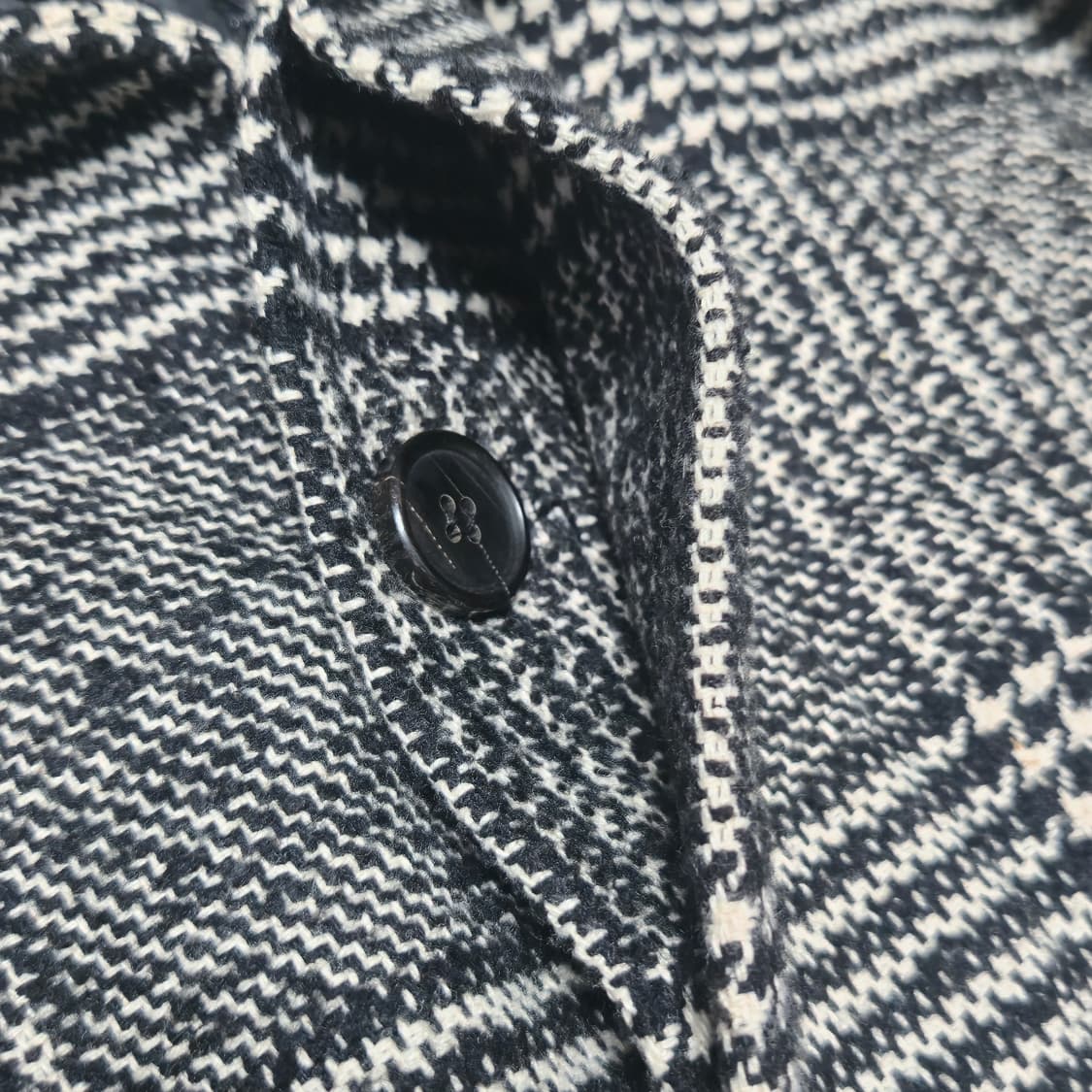 M) 앤더슨벨 울혼방 글렌체크 코트 상품이미지3