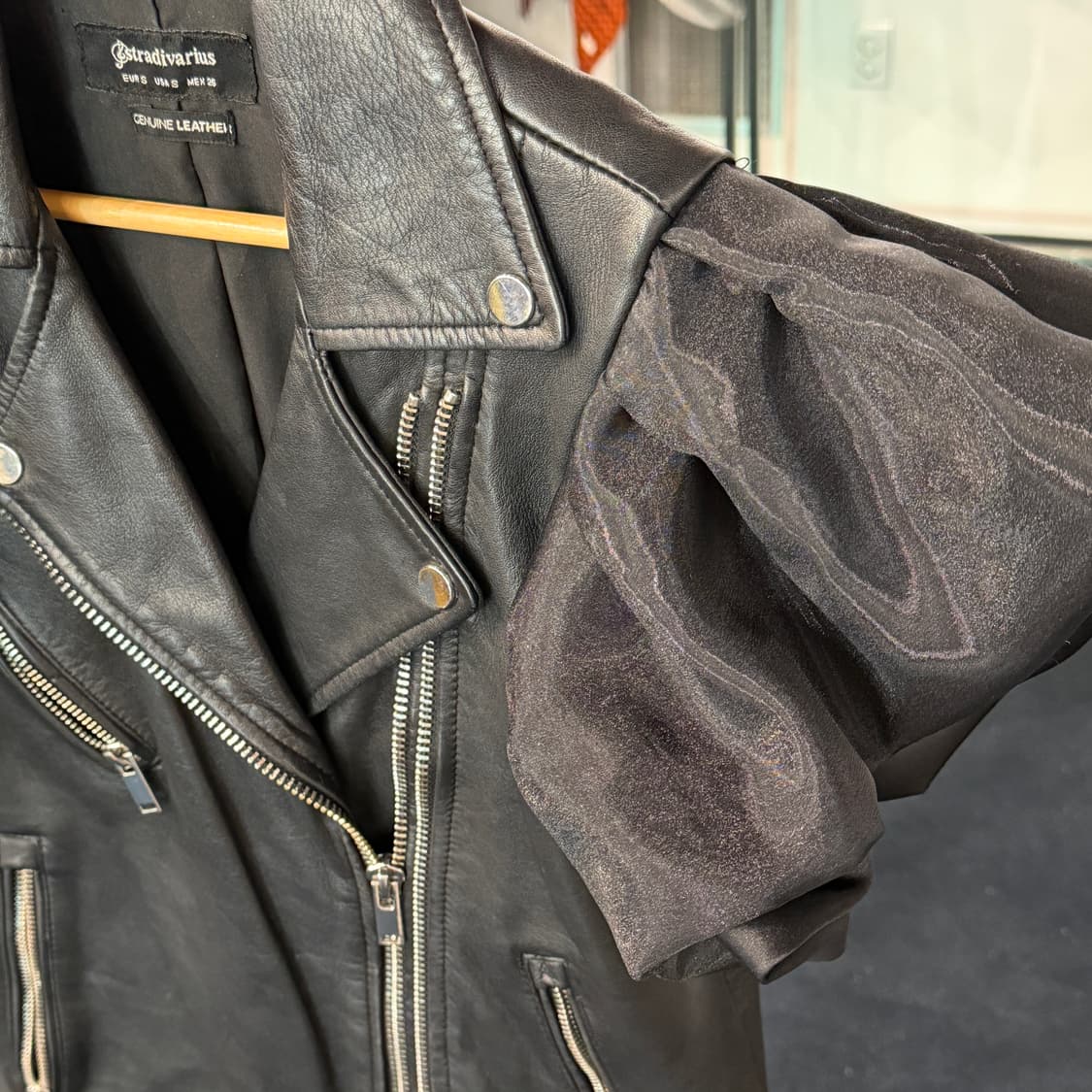 [S] 리메이크 커스텀 가죽 라이더자켓 상품이미지3