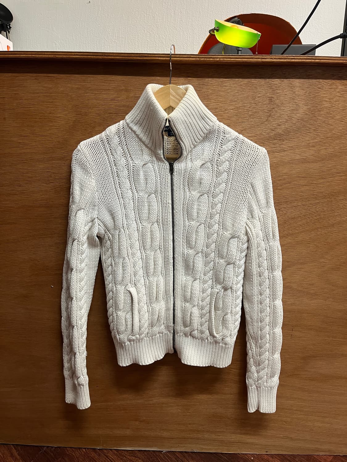 폴로 랄프로렌 아이보리 케이블 니트 집업 가디건 L 상품이미지1