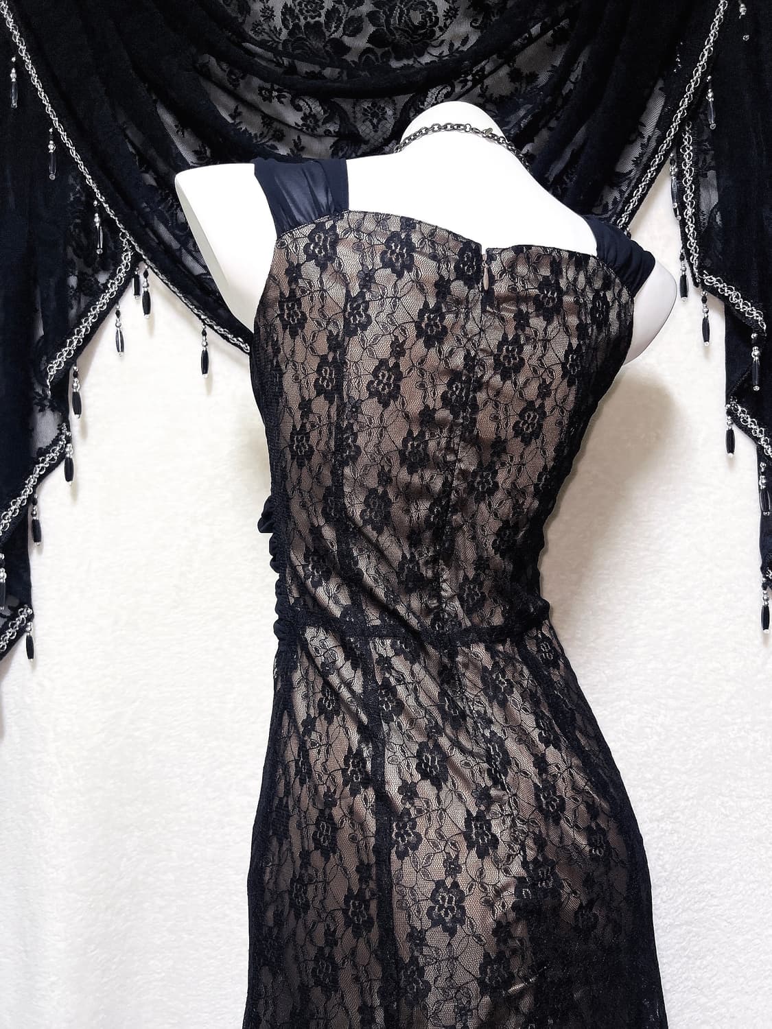 로맨틱고딕 고스펑크 오리엔탈 엔틱 블랙 레이스 롱드레스 원피스 다크페어리 상품이미지10