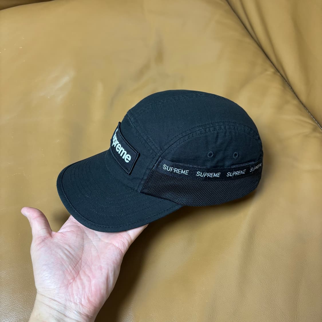 Supreme 슈프림 메쉬 포켓 블랙 캠프캡 모자 (Black) 상품이미지5