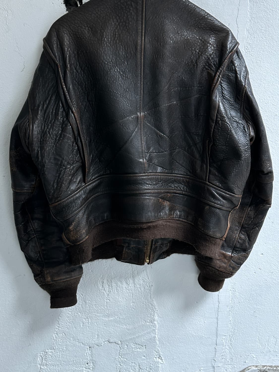 80's USA Made 아비렉스 A2 레더 봄버 자켓 상품이미지8