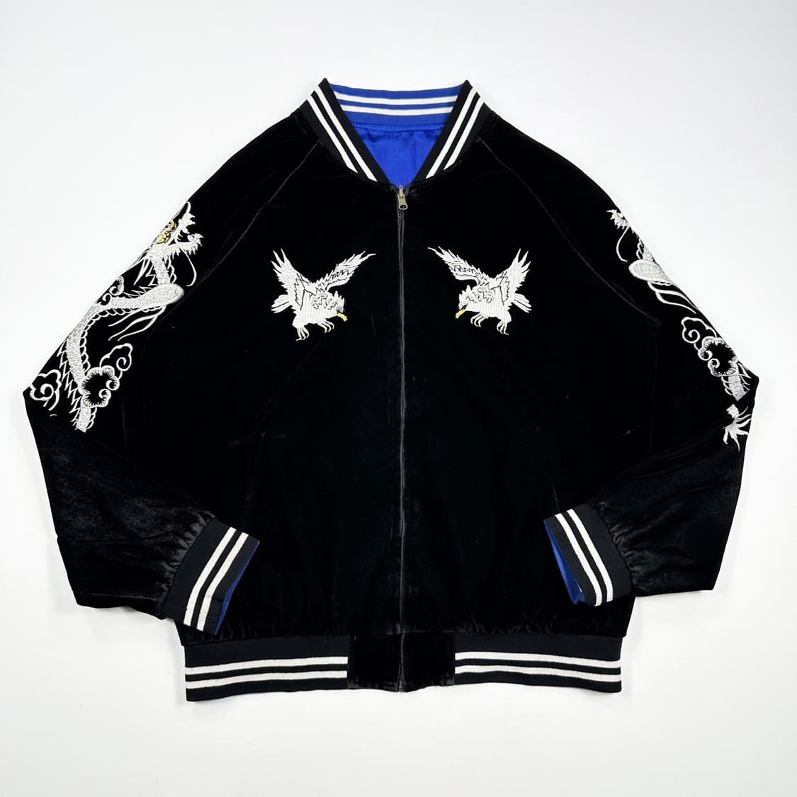 VTG 빈티지 재팬 자수 벨벳 리버시블 스카쟌 자켓 (L) 상품이미지2