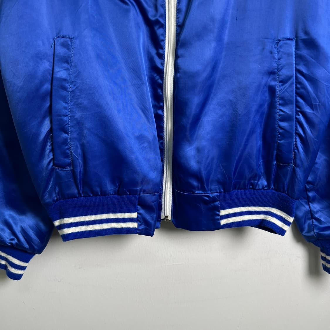 70's LA 다저스 블루 새틴 블루종 점퍼 XS 상품이미지5