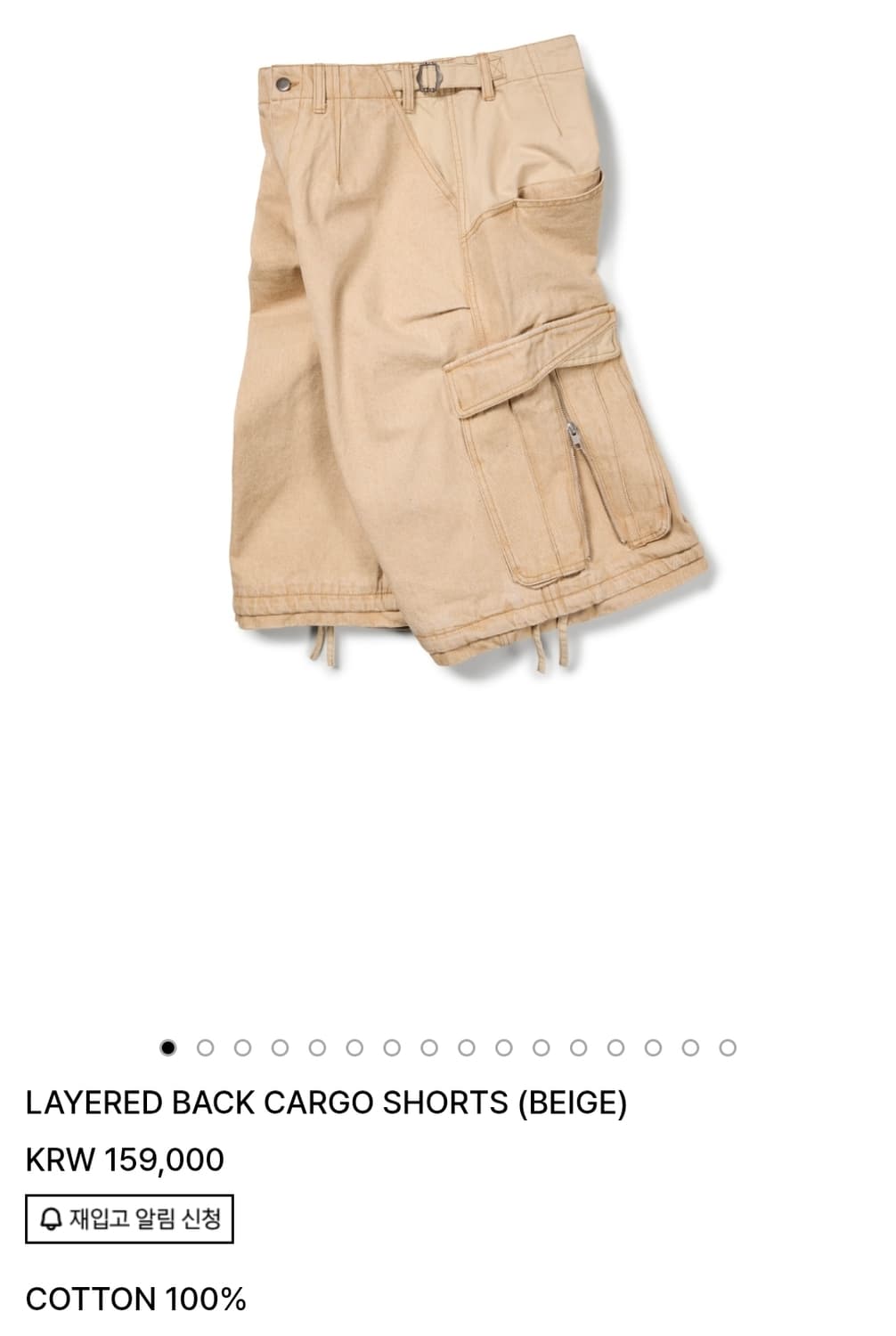 XL) etce LAYERED BACK CARGO SHORTS BEIGE 상품이미지1