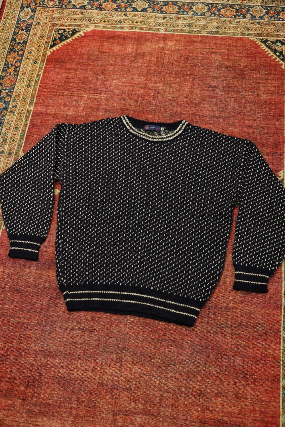 80~90s 빈티지 브리티쉬 버드아이 울 니트 판매 상품이미지2