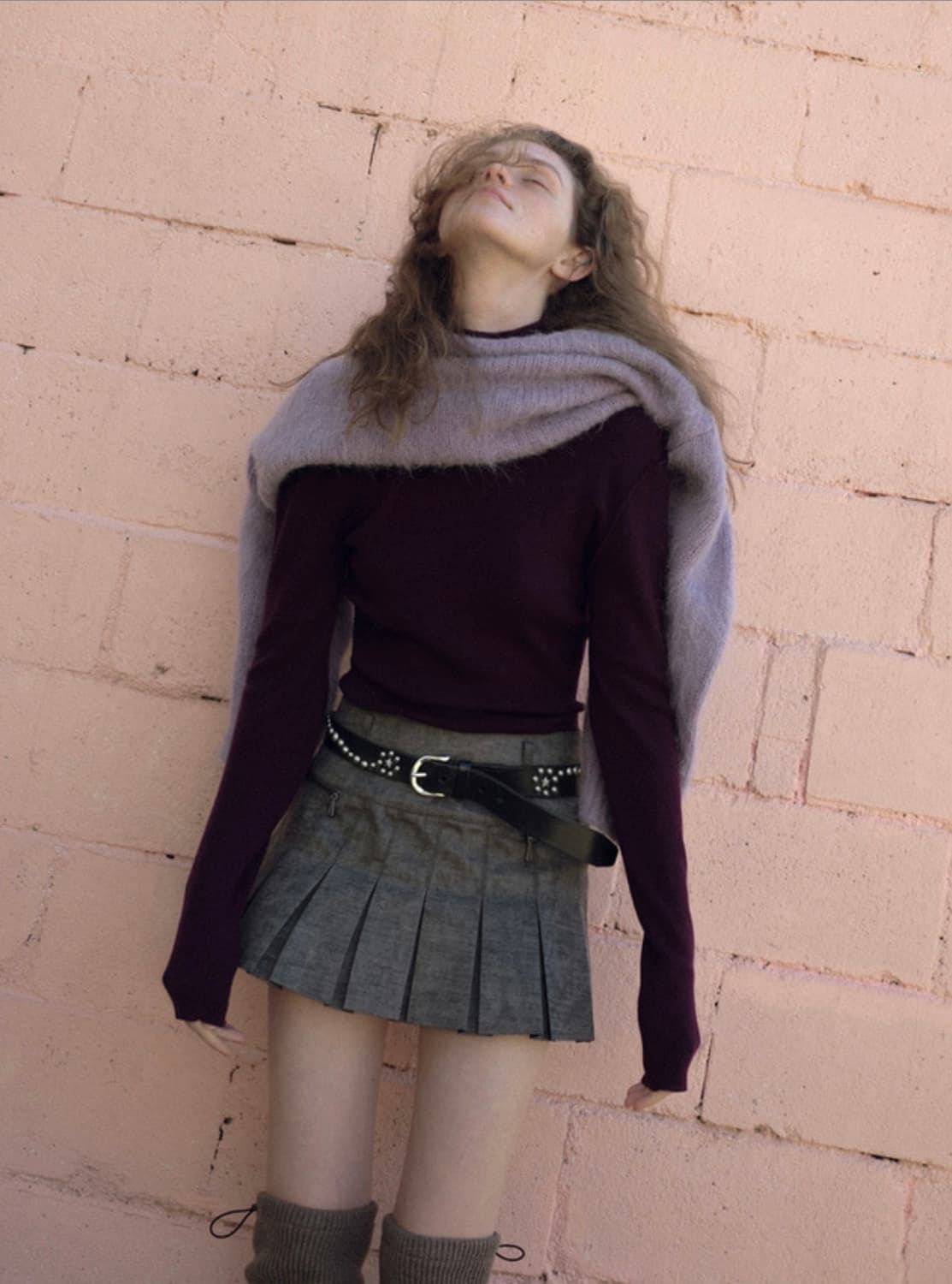Crack Leather Mini Skirt (dark grey) 상품이미지1