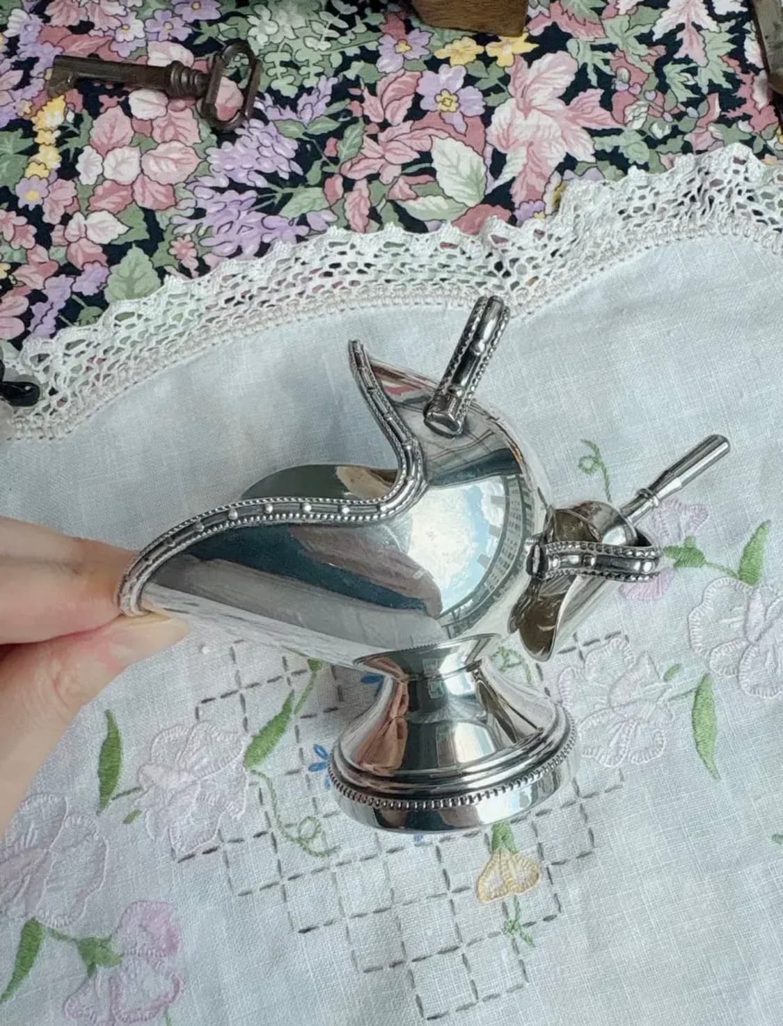 1930s 영국앤틱 실버플레이트 슈가 스커틀 상품이미지4