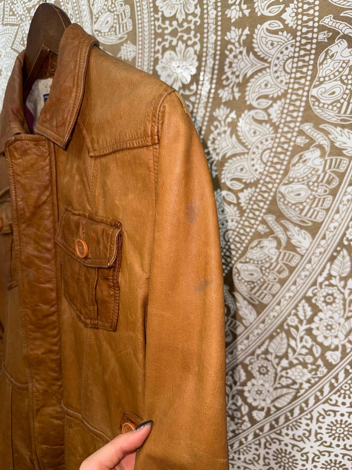 써스데이아일랜드 멀티포켓 양가죽 레더자켓  상품이미지5