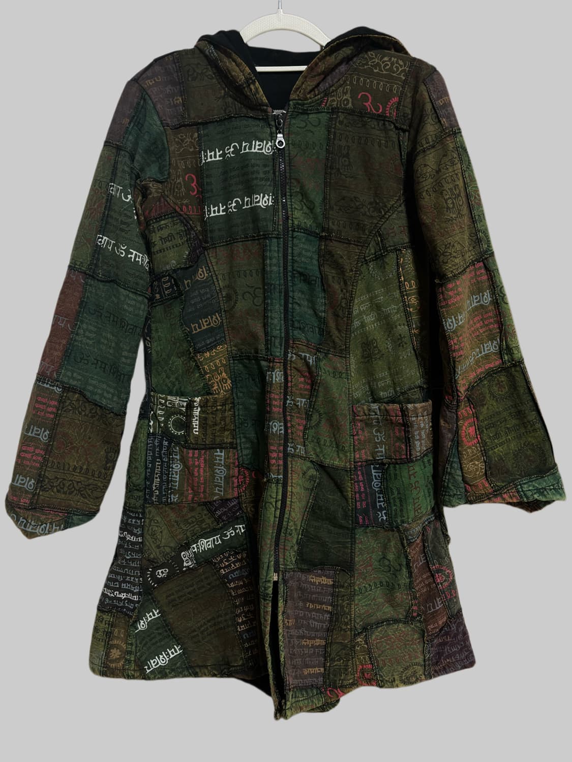 빈티지 히피 패치워크 기모 후드집업 상품이미지1