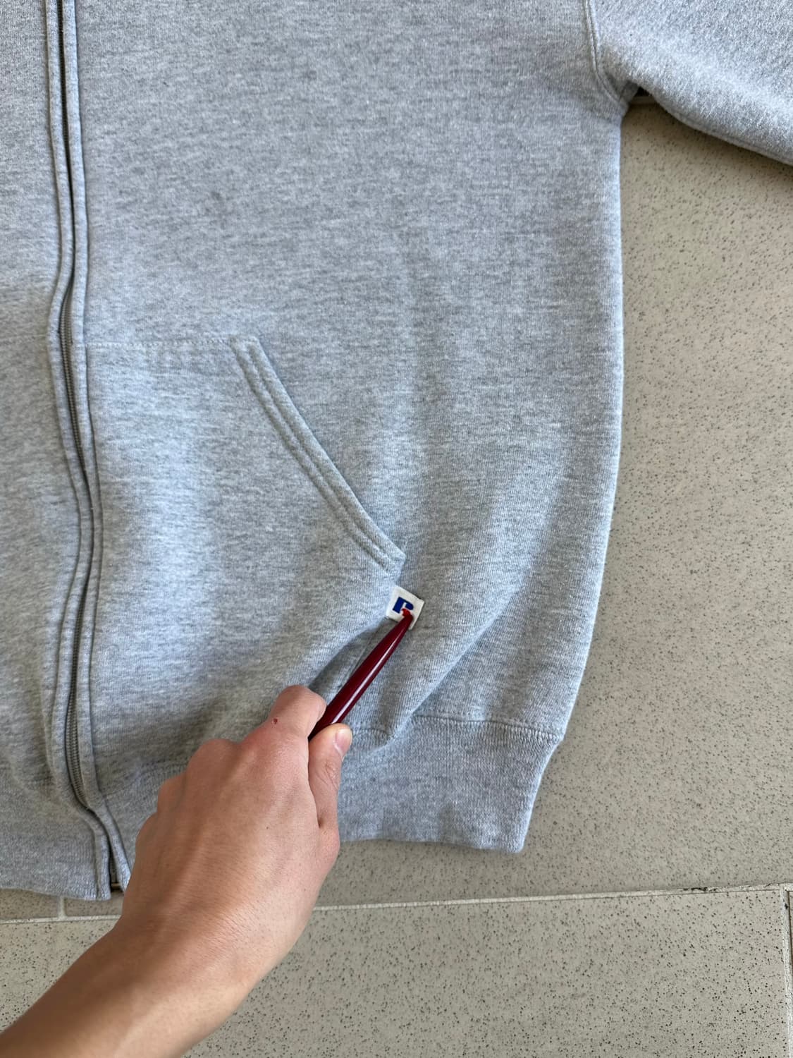 90s 빈티지 러셀 후드집업 그레이 L USA 상품이미지3