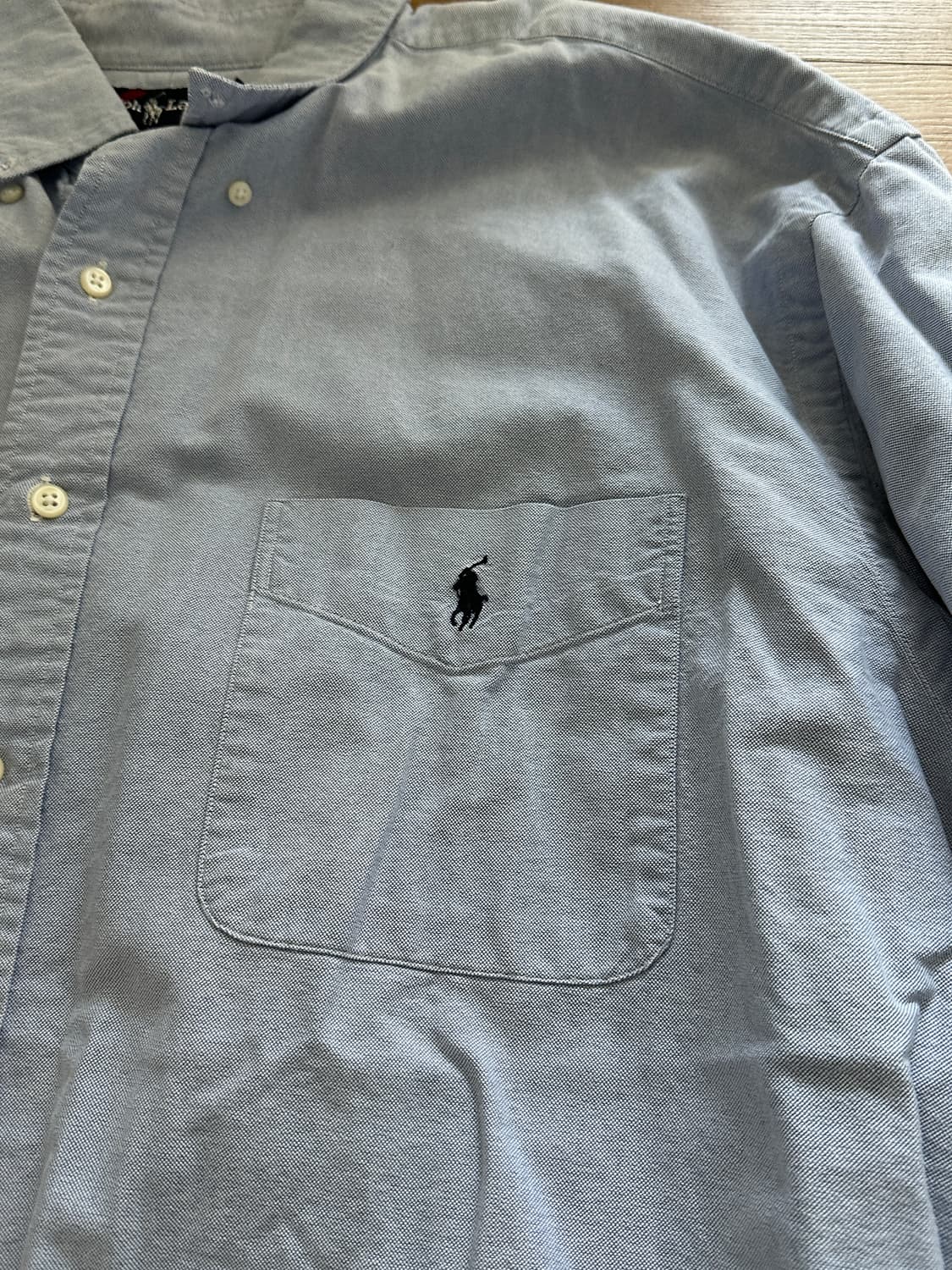 폴로 빅셔츠 블루 컬러 xl 90년대 홍콩산 상품이미지2