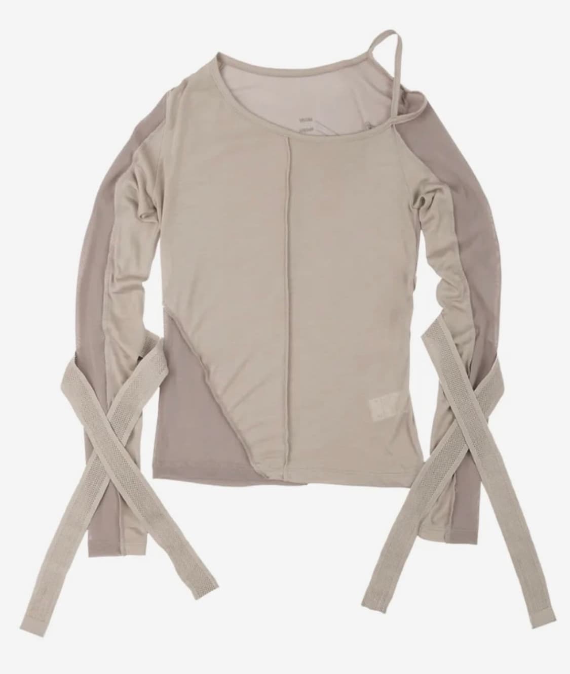 오호스 bandage mesh 밴디지 메쉬 티셔츠 브라운  상품이미지1