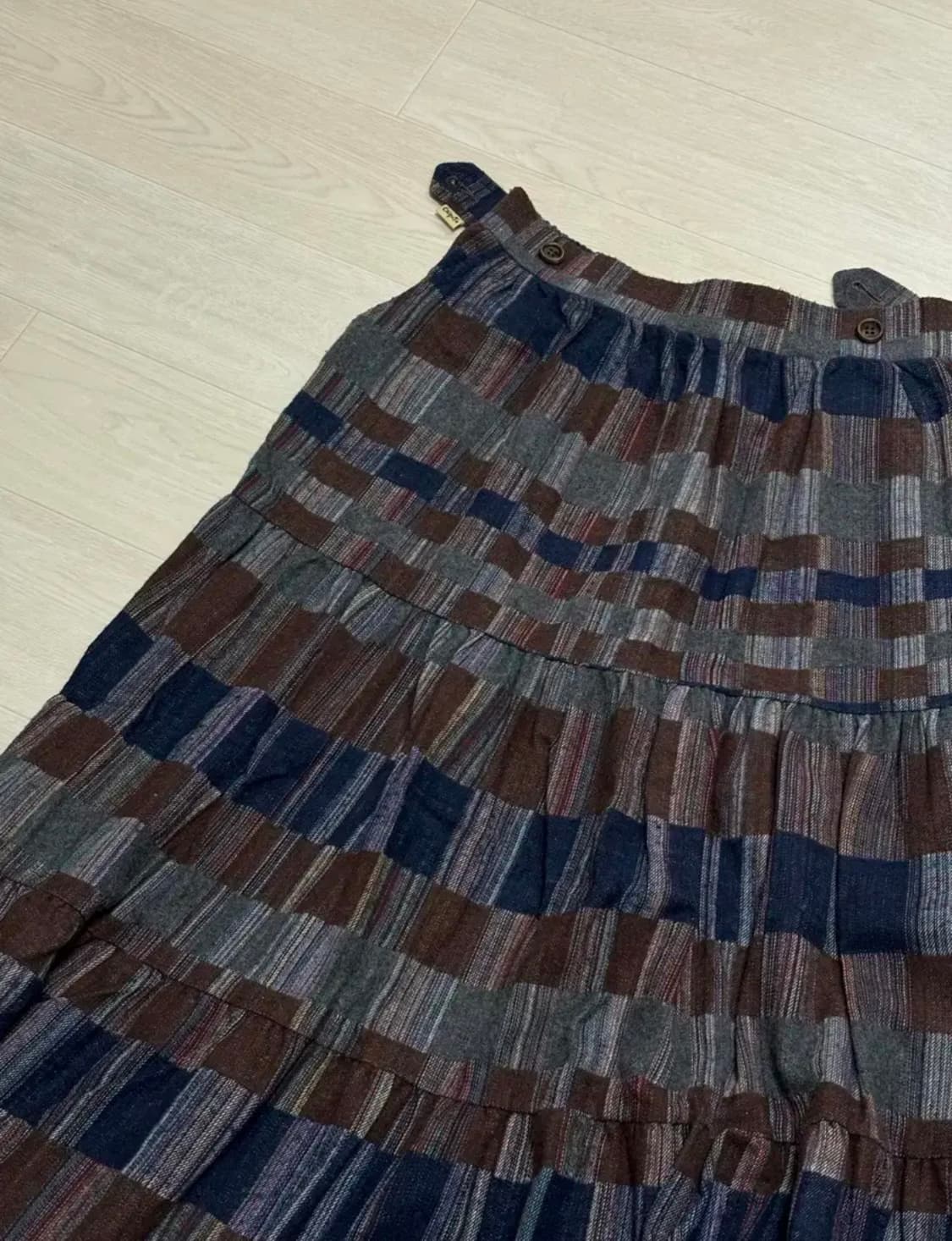 치키타 체크 롱스커트 상품이미지1