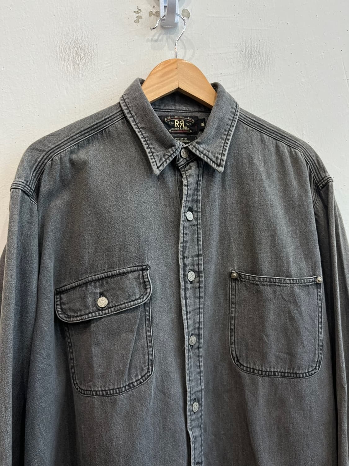 90s RRL 더블알엘 데님 셔츠 XL 상품이미지3
