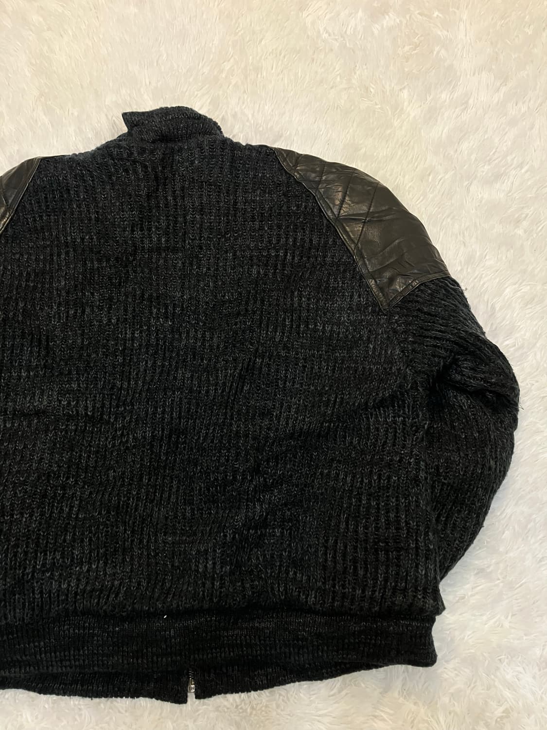 a블랙 레더패치 니트 점퍼612  상품이미지7