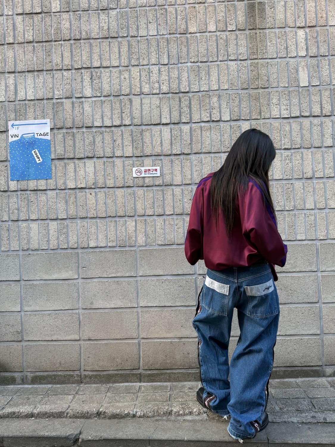 칼카니 사이드 지퍼 디테일 와이드 데님 팬츠 상품이미지8