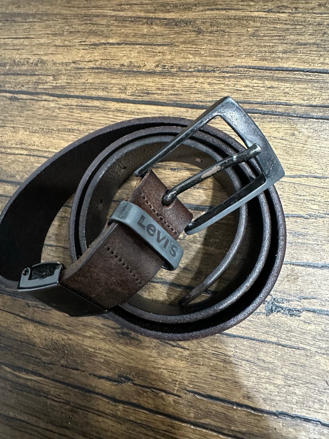 리바이스 LEVIS  브라운 소가죽 벨트 블랙 버클 상품이미지1